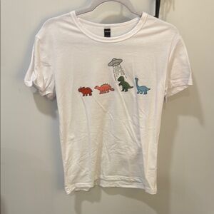 H&M White Dinosaur Graphic T-Shirt